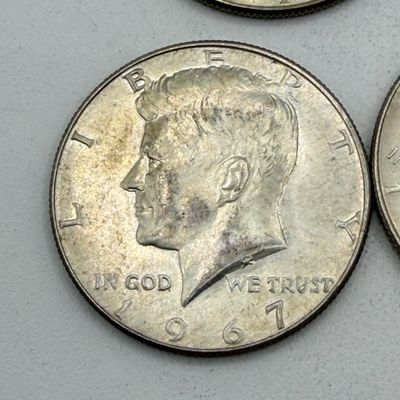 LOT 175: Kennedy Half Dollar Coins (12) 1966, 1967 - 40% Silver