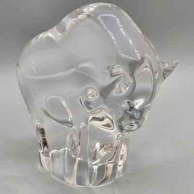 LOT 133: Murano-Style Solid Glass Bull Sculpture