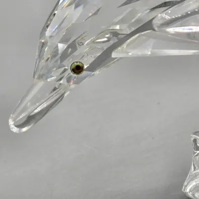 LOT 132: Retired Swarovski SCS 1990 Annual Edition "Lead Me" Dolphins Figurine Designed by Michael Stamey