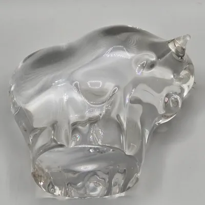 LOT 133: Murano-Style Solid Glass Bull Sculpture