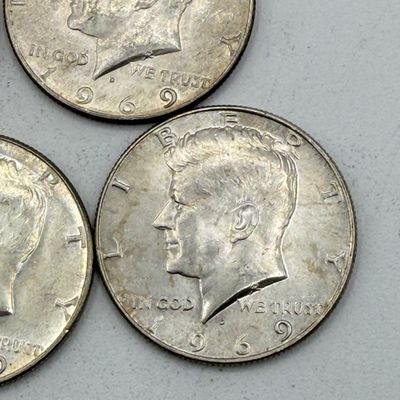 LOT 171: Kennedy Half Dollar Coins (11) - 1968 - 1969 - 40% Silver