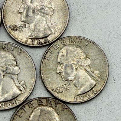 LOT 174: US Quarters - 1964 (10 coins) - 90 % Silver