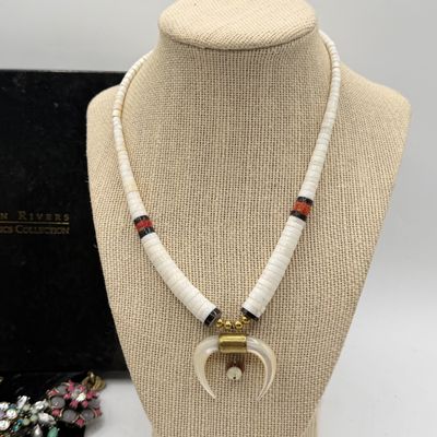 LOT 88: Costume Jewelry Collection - Camrose & Kross Jackie Kennedy Faux Pearls, Joan Rivers Statement Necklace and More