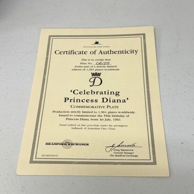 LOT 163: Princess Diana Memorabilia - Commemorative Plate - Pin Collection and More