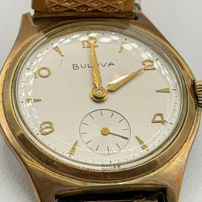 LOT 83: Working Vintage 1962 Bulova Senator Watch w/ 10K RGP Bezel in Original Case