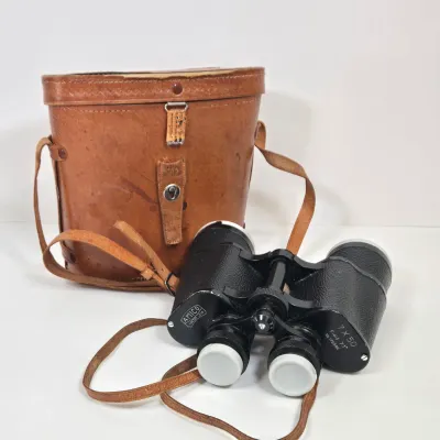 LOT 60: Vintage Amico 7x50 Coated Lens Binoculars with Leather Case