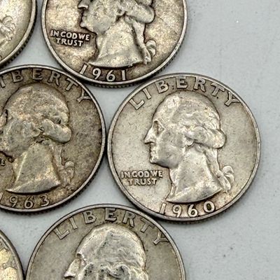 LOT 169: 1960s Silver Quarters (10) - 90% Silver