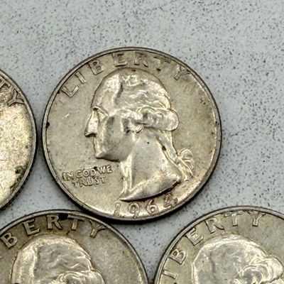 LOT 178: 1964 US Quarters ( 10 Coins) - 90 % Silver
