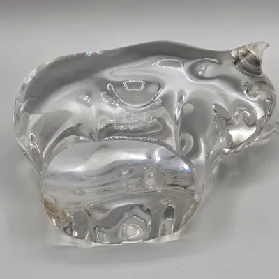 LOT 133: Murano-Style Solid Glass Bull Sculpture