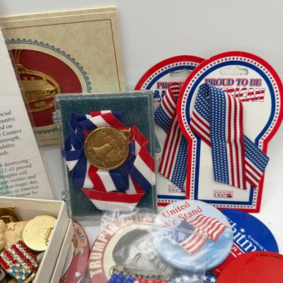 LOT 85: Big Lot of Political Pins. Buttons and More