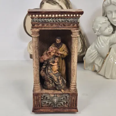 LOT 50: Holy Family Music Box Figurine, Vintage Mikasa Holiday Elegance Madonna and Child Porcelain Figurine, and Madonna and Child Wall...