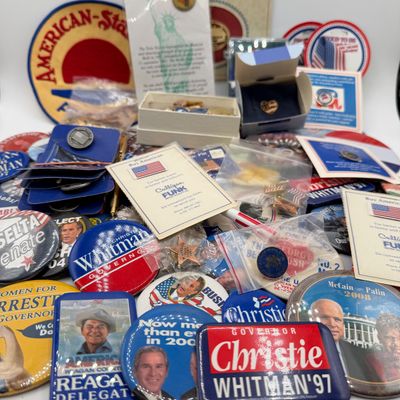 LOT 85: Big Lot of Political Pins. Buttons and More