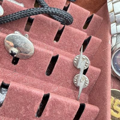LOT 97: Vintage Men's Jewelry Collection - Watches, Tie Clips, Pins and More - in Case