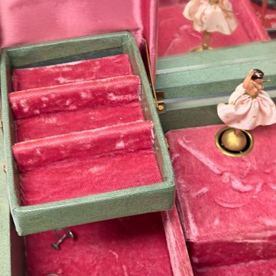 LOT 164: Vintage Jewelry Boxes with Costume Jewelry Collection Plus Craft / Repair Items