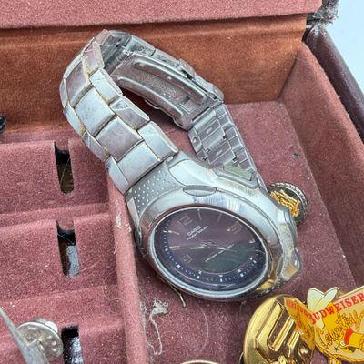 LOT 97: Vintage Men's Jewelry Collection - Watches, Tie Clips, Pins and More - in Case