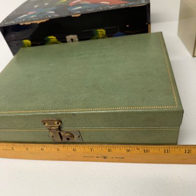 LOT 164: Vintage Jewelry Boxes with Costume Jewelry Collection Plus Craft / Repair Items
