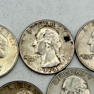 LOT 174: US Quarters - 1964 (10 coins) - 90 % Silver