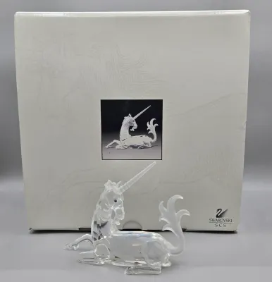 LOT 129: Retired Swarovski Austrian Crystal Unicorn Figurine w/ Box