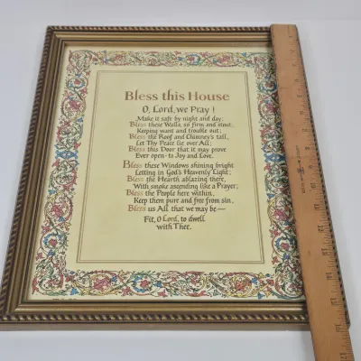 LOT 53: "Bless This House" Wall Art Print, Pair of Holy Water Fonts, Decorative Wall Plate Featuring Jesus Christ, Handcrafted...