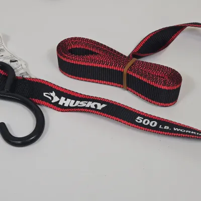 LOT 61: Set of Husky Ratchet Tie-down Straps with a 500 lb. Working Load Limit