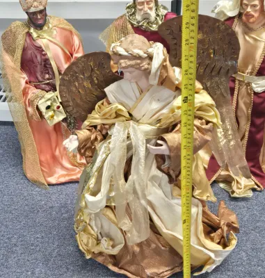 LOT 75: Vintage Dromedary Camel Figurines and Nativity Set Including 3 Kings, Mary, Joseph, Baby Jesus, and More