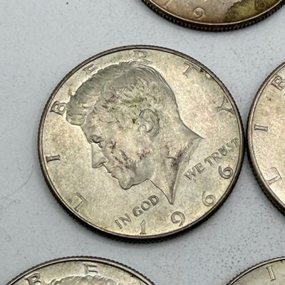 LOT 175: Kennedy Half Dollar Coins (12) 1966, 1967 - 40% Silver