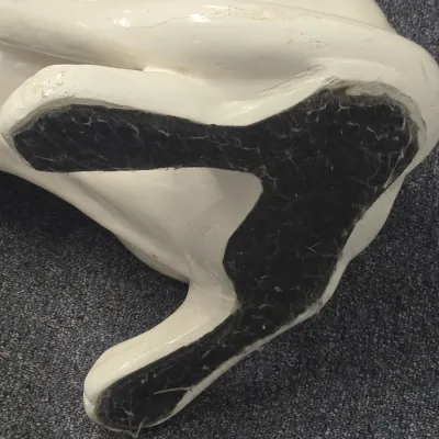 LOT 65: Vintage Large-scale White Panther Statue, Executed in a Hollywood Regency Style / 33" Tall