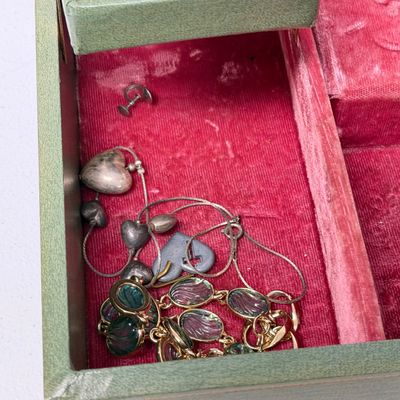 LOT 164: Vintage Jewelry Boxes with Costume Jewelry Collection Plus Craft / Repair Items