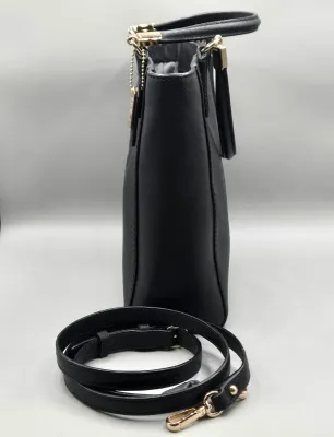 LOT 150: Black Coach Madison Saffiano Leather Mini Tote Bag