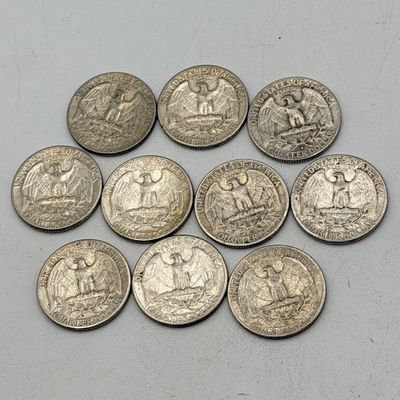 LOT 169: 1960s Silver Quarters (10) - 90% Silver