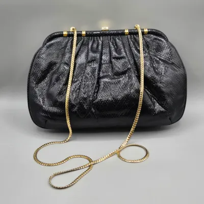 LOT 151: Vintage Ashneil Black Clutch Purse