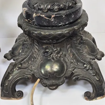 LOT 69: Pair of Vintage Victorian-style Figural Banquet and Parlor Table Lamps/ 30" Tall