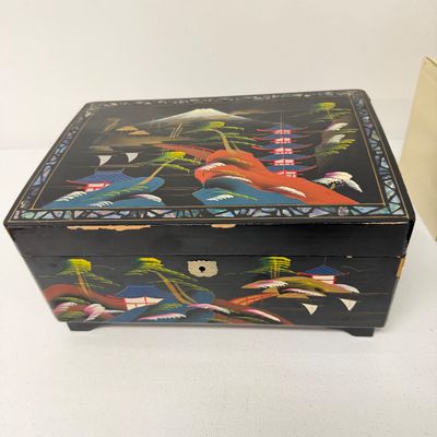 LOT 164: Vintage Jewelry Boxes with Costume Jewelry Collection Plus Craft / Repair Items