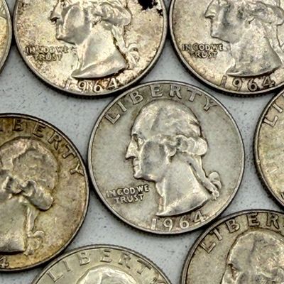 LOT 174: US Quarters - 1964 (10 coins) - 90 % Silver