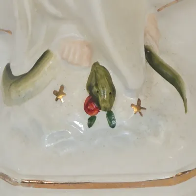 LOT 49: Ceramic Madonna Planter Figurine, Praying Mary Lamp, and Our Lady of Grace Figurine