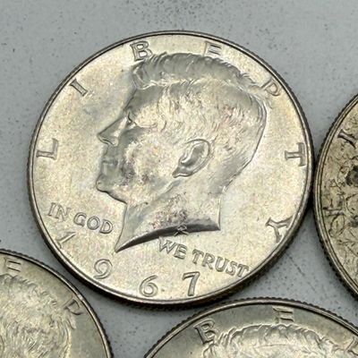 LOT 177: Kennedy Half Dollar Coins (10) 1967 - 40% Silver