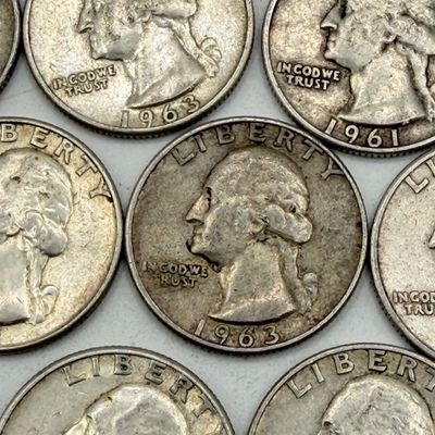 LOT 169: 1960s Silver Quarters (10) - 90% Silver
