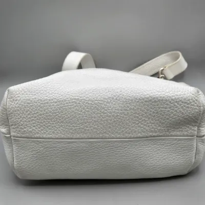 LOT 155: Tanner White Leather Shoulder Bag Made in Italy