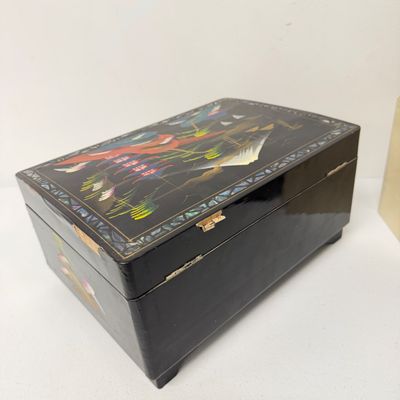 LOT 164: Vintage Jewelry Boxes with Costume Jewelry Collection Plus Craft / Repair Items