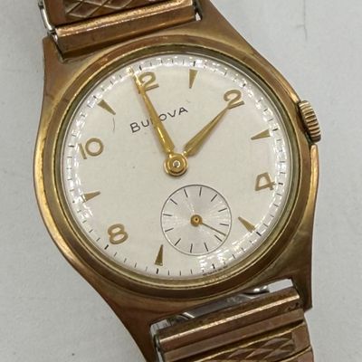 LOT 83: Working Vintage 1962 Bulova Senator Watch w/ 10K RGP Bezel in Original Case