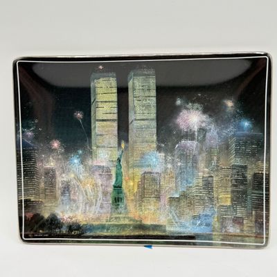 LOT 100: Bradford Exchange Collectibles - Nativity Figurines and World Trade Center Collectible Plate