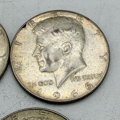 LOT 175: Kennedy Half Dollar Coins (12) 1966, 1967 - 40% Silver