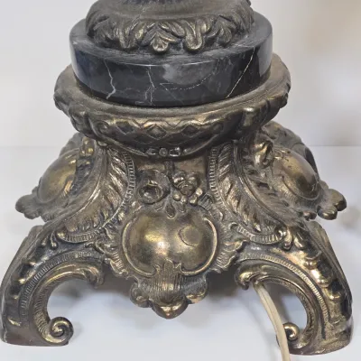 LOT 69: Pair of Vintage Victorian-style Figural Banquet and Parlor Table Lamps/ 30" Tall