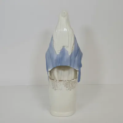 LOT 49: Ceramic Madonna Planter Figurine, Praying Mary Lamp, and Our Lady of Grace Figurine