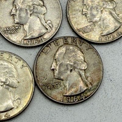 LOT 174: US Quarters - 1964 (10 coins) - 90 % Silver