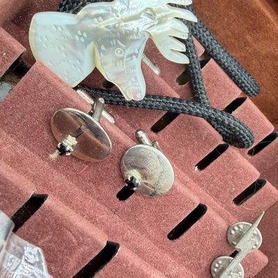 LOT 97: Vintage Men's Jewelry Collection - Watches, Tie Clips, Pins and More - in Case