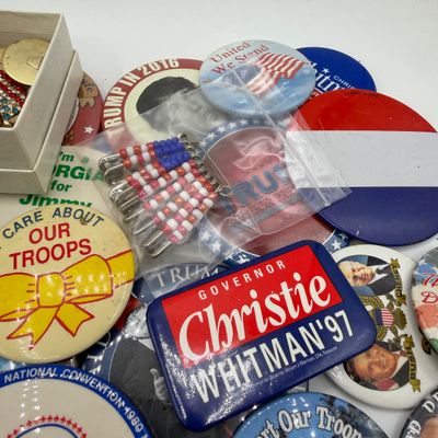 LOT 85: Big Lot of Political Pins. Buttons and More