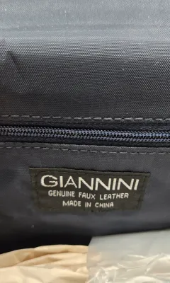 LOT 144: Black and Silver Faux Snakeskin Envelope Clutch Purse by Giannini
