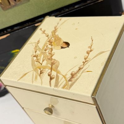 LOT 164: Vintage Jewelry Boxes with Costume Jewelry Collection Plus Craft / Repair Items