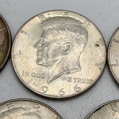 LOT 175: Kennedy Half Dollar Coins (12) 1966, 1967 - 40% Silver